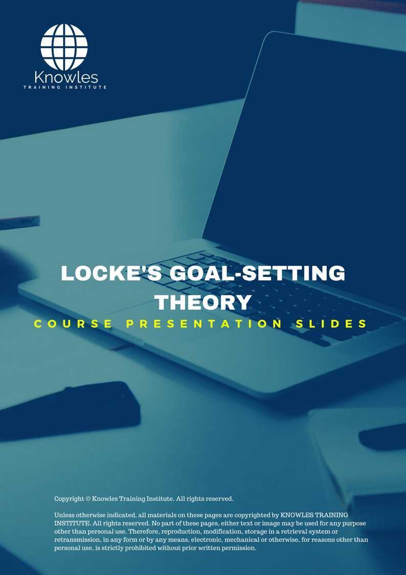 Locke’S Goal-Setting Theory Training Course in Poland Presentation Slides