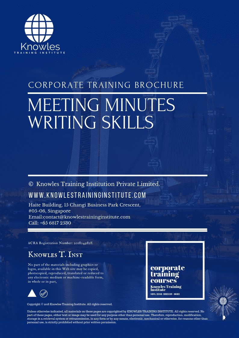 Meeting Minutes Writing Skills Training Course In Poland Brochure