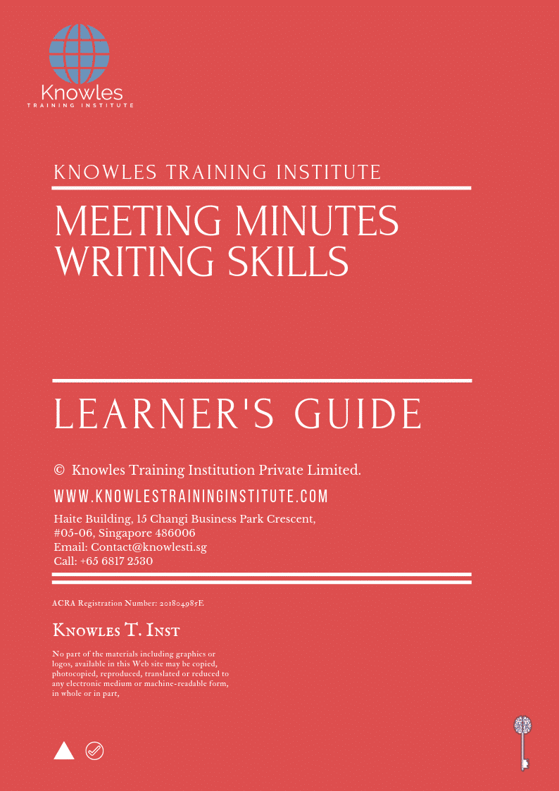 Meeting Minutes Writing Skills Training Course In Poland Learner’s Guide
