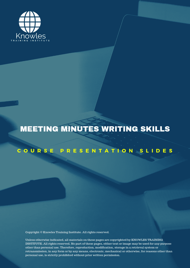 Meeting Minutes Writing Skills Training Course in Poland Presentation Slide