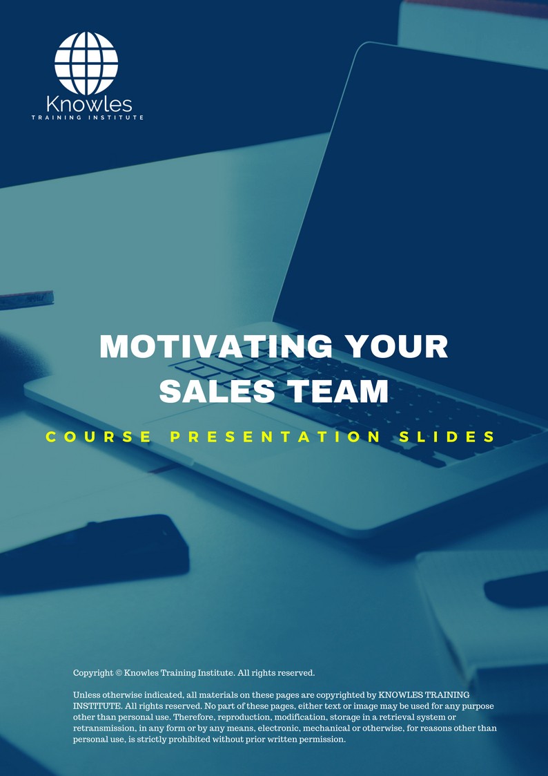 Motivating Your Sales Team Course in Poland PPT Slides Used During Course