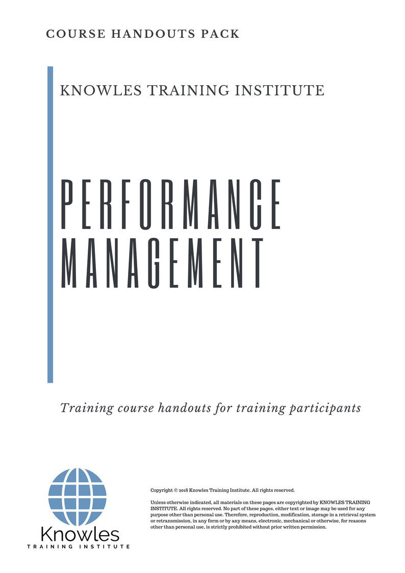 Performance Management Training Course in Poland Handouts