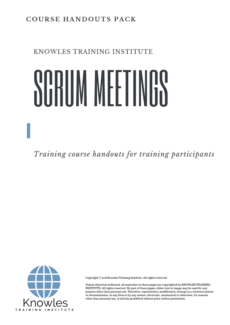 Scrum Meetings Training Course in Poland Handouts