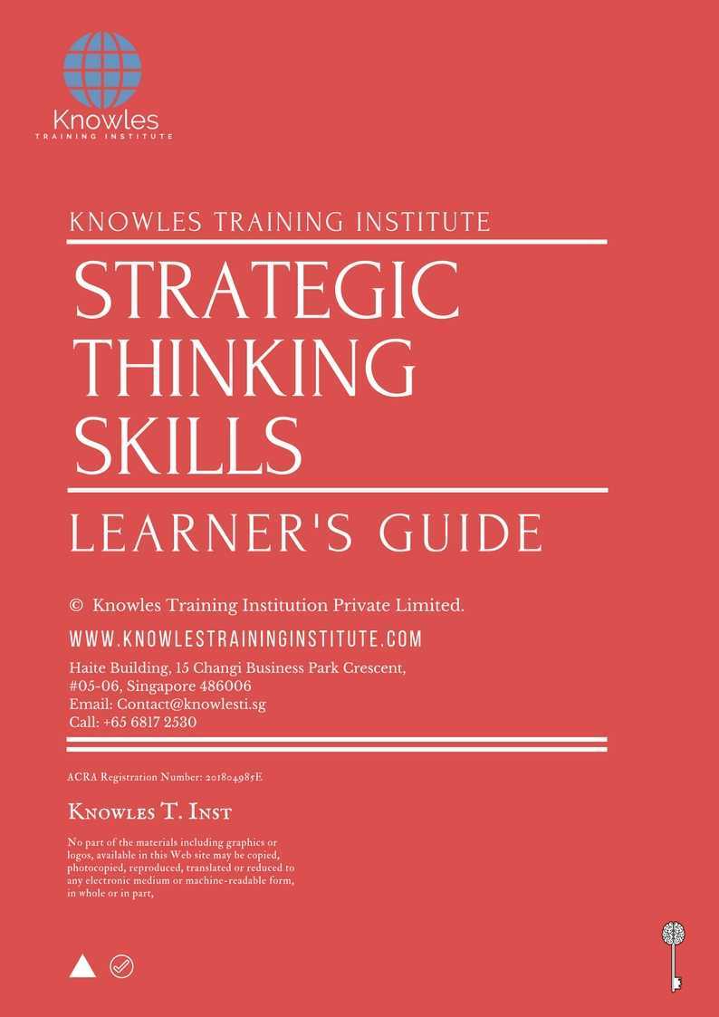 Strategic Thinking Skills Training Course in Poland Learner’s Guide