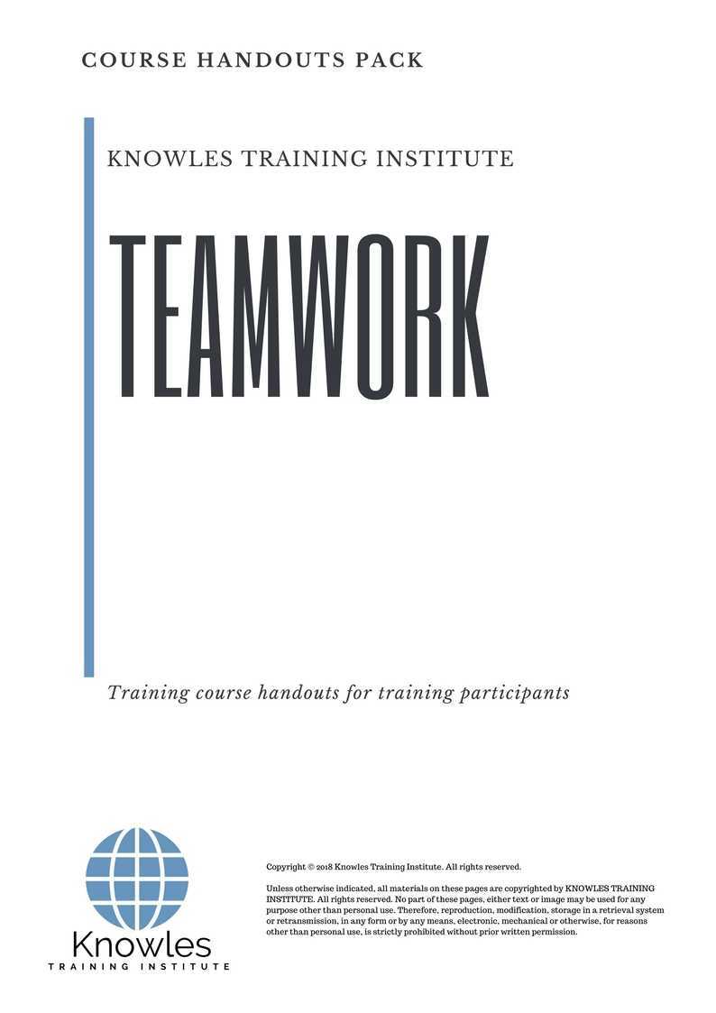 Teamwork Training Course in Poland Handouts