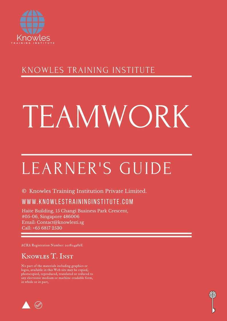 Teamwork Training Course in Poland Learner’s Guide