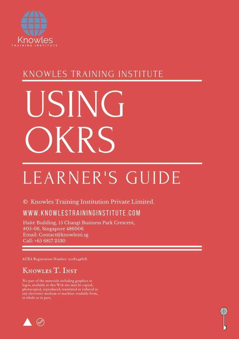 Using Okrs Training Course in Poland Learner’s Guide