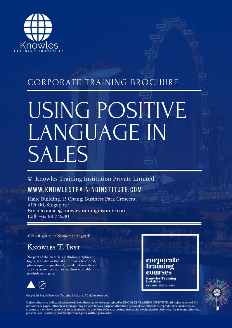 Using Positive Language In Sales Course in Poland Brochure