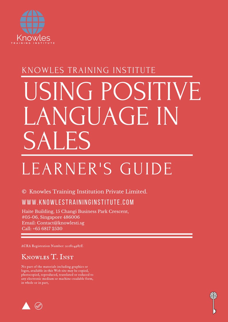 Using Positive Language In Sales Course in Poland Learner’s Guide